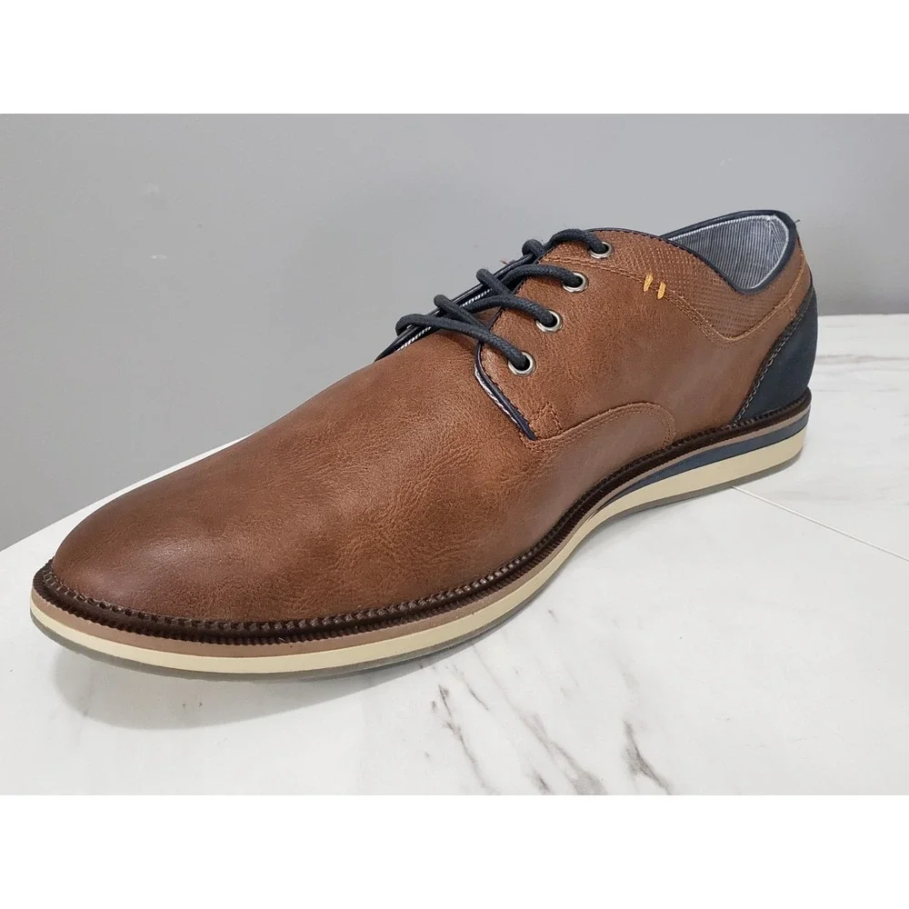NEW NO BOX Sonoma Freer BROWN Cognac Men's Size 13 Shoes Sneaker Dress SHoe WOrk